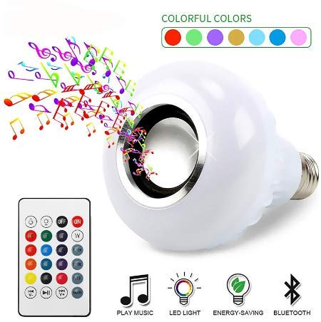 Lampada De Led Bluetooth Rgb 16 Cores Music Controle Remoto