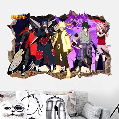 Runbar Wall Stickers Naruto Manga 3D Wall Sticker Decal Decoration DIY Gift 23.6×35.4 Inch