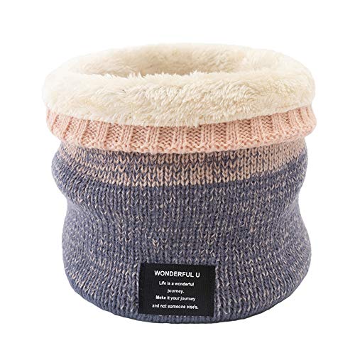 MoreChioce Cache-Col Tricoté, Thermique Hiver Chaud Windstopper Echarpe avec Polaire à l'intérieur Tour de Cou Chaud Tricot Foulard Femme Homme pour Ski Moto Bicyclette Randonnée,Rose Clair Cover
