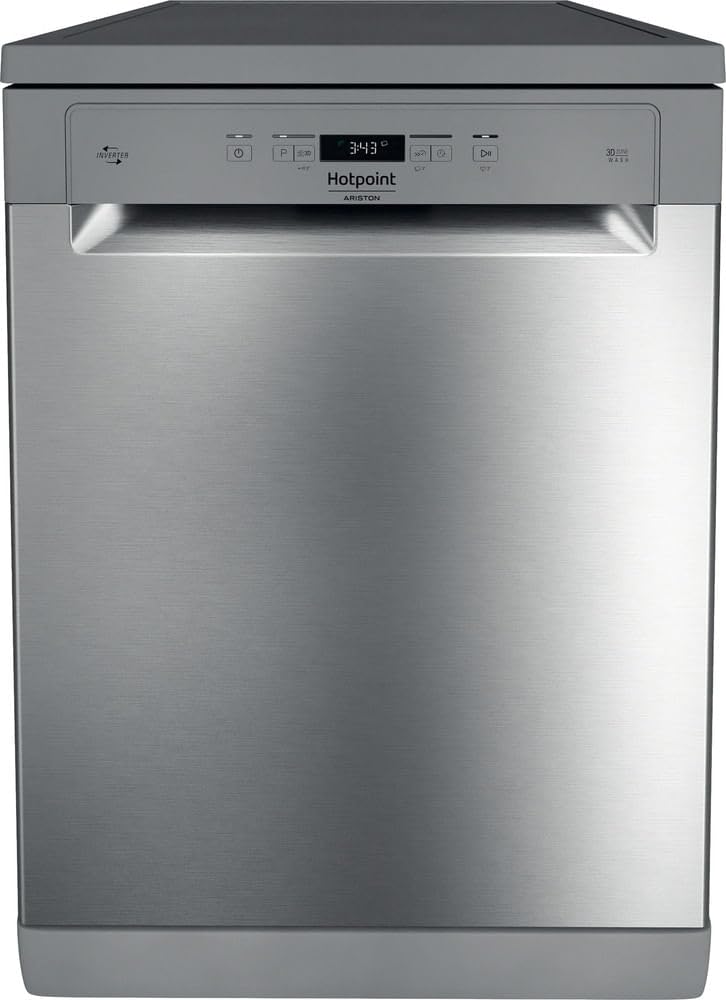 Hotpoint HFC3C33WX Lave-vaisselle Pose-libre 14 Couverts Zone Wash 3D Active Dry Moteur Inverter Silencieux 43 dB Classe Énergétique D 85x60x59 cm Inox