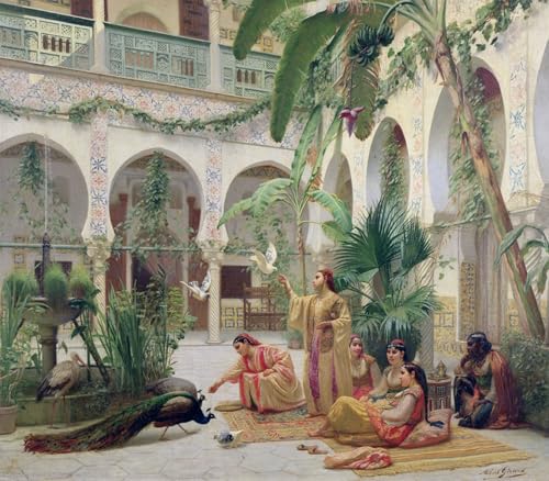 Tableau Toile la Cour du Harem par Girard Décoration Murale 60x90cm