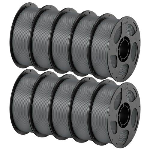 Image of ANYCUBIC PETG Filament 1.75mm Bundle, 3D Printer Filament, Dimensional Accuracy + /- 0.02mm, Exceptional Toughness, 1KG Reusable Spool, 10KG Texture Grey
