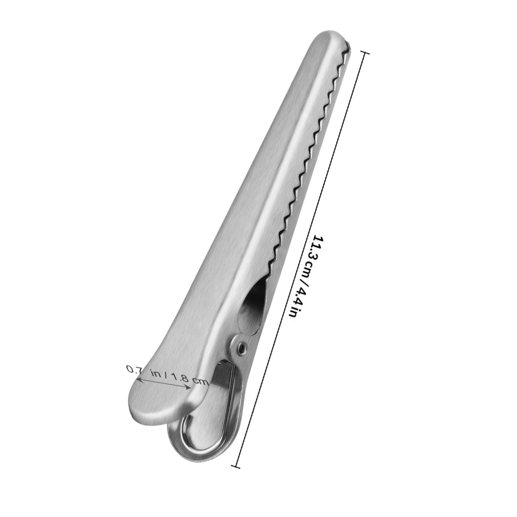Set 6 Pezzi Clip Sigillanti per Sacchetti Alimentari in Acciaio Inossidabile Argento, Facili da Pulire e Uso Domestico in Cucina