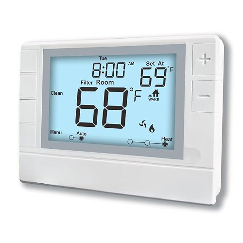 Coiiwsei Programmable Thermostat (2H/2C, White Backlight)