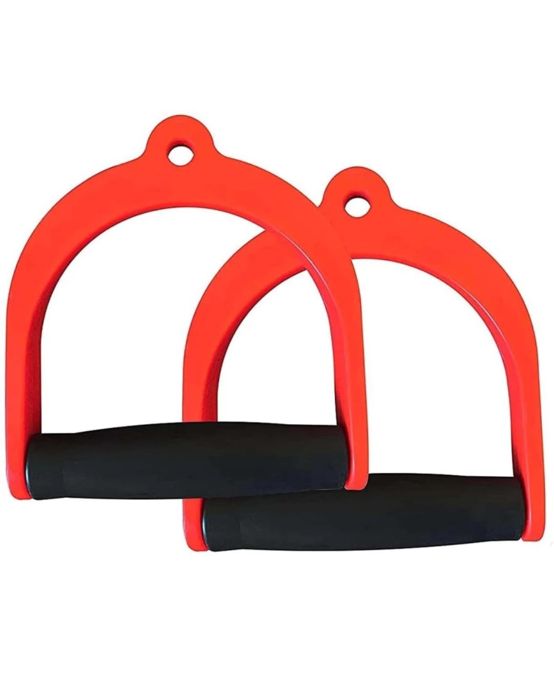 Gym Pulley Exercise Handles, Pair, Plastic, Red and Black-image-48