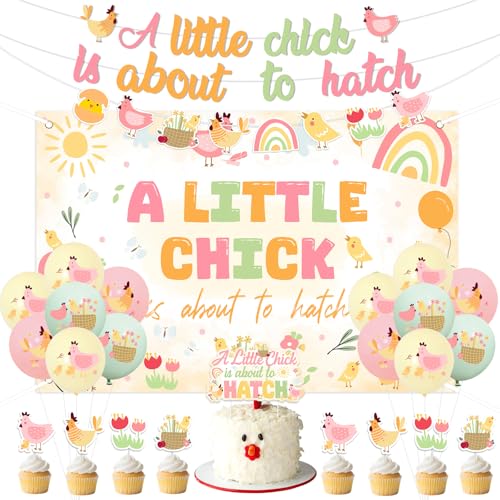 Chicken Baby Shower Decorations with Chick & Farm Theme