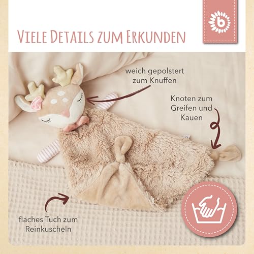 Bieco Schmusetuch REH Ella | Ab Geburt | Schnuffeltuch Baby Mädchen | Geschenk Geburt Mädchen… – Ansicht 3