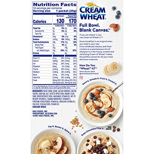 Cream Of Wheat Instant Hot Cereal, Bananas And Cream, 1.23 Ounce, 10 Packets #TOP1