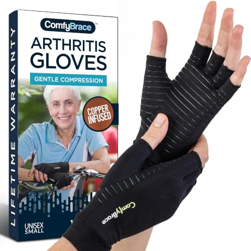 ComfyBrace Copper Arthritis Gloves, Hand Compression Gloves for Women & Men