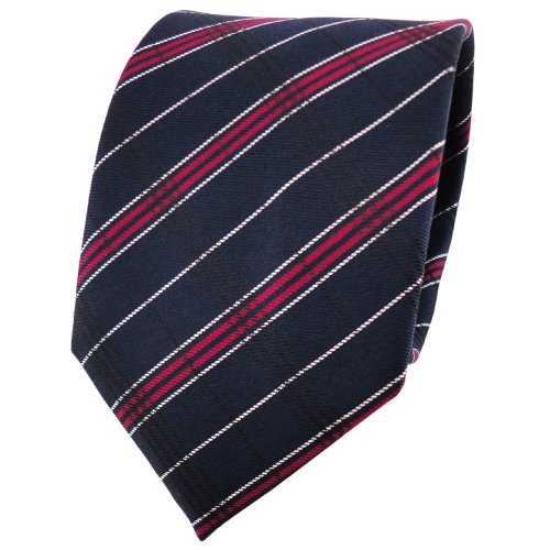 Cravate en soie de créateur aux rayures de soie rouge, noir et argent pour costume chic