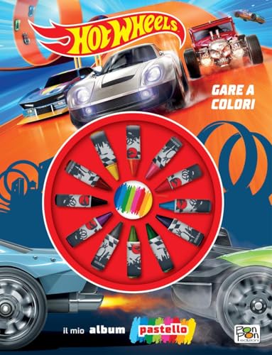 Gare a colori. Hot Wheels. Il mio album pastello. Ediz. a colori. Con 12 pastelli a cera