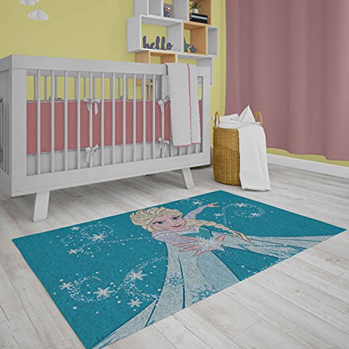 Vivi Casa Tappeto Disney Antiscivolo Pelo Rasato 80 x 120 cm (Frozen)