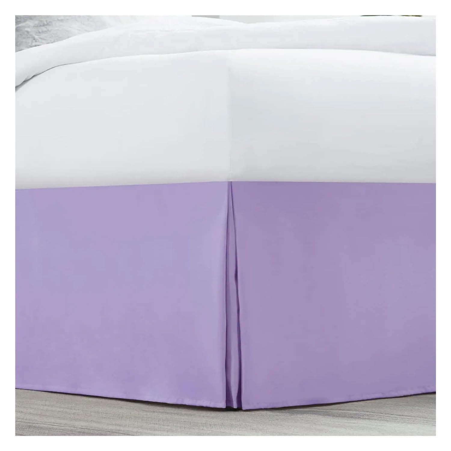 Coprirete plissettata su misura in tessuto resistente al restringimento e allo sbiadimento, altezza 35,6 cm (senza piattaforma) (lavanda, 80 x 190 x 35 cm)