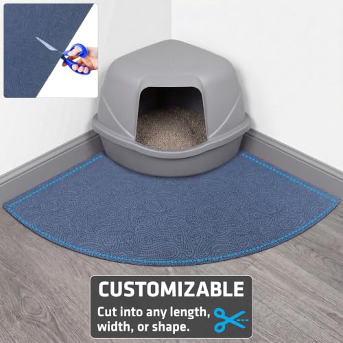 Image of Drymate Cat Litter Box Mat, Litter Trapping Mat, Blue, 29x36 XL