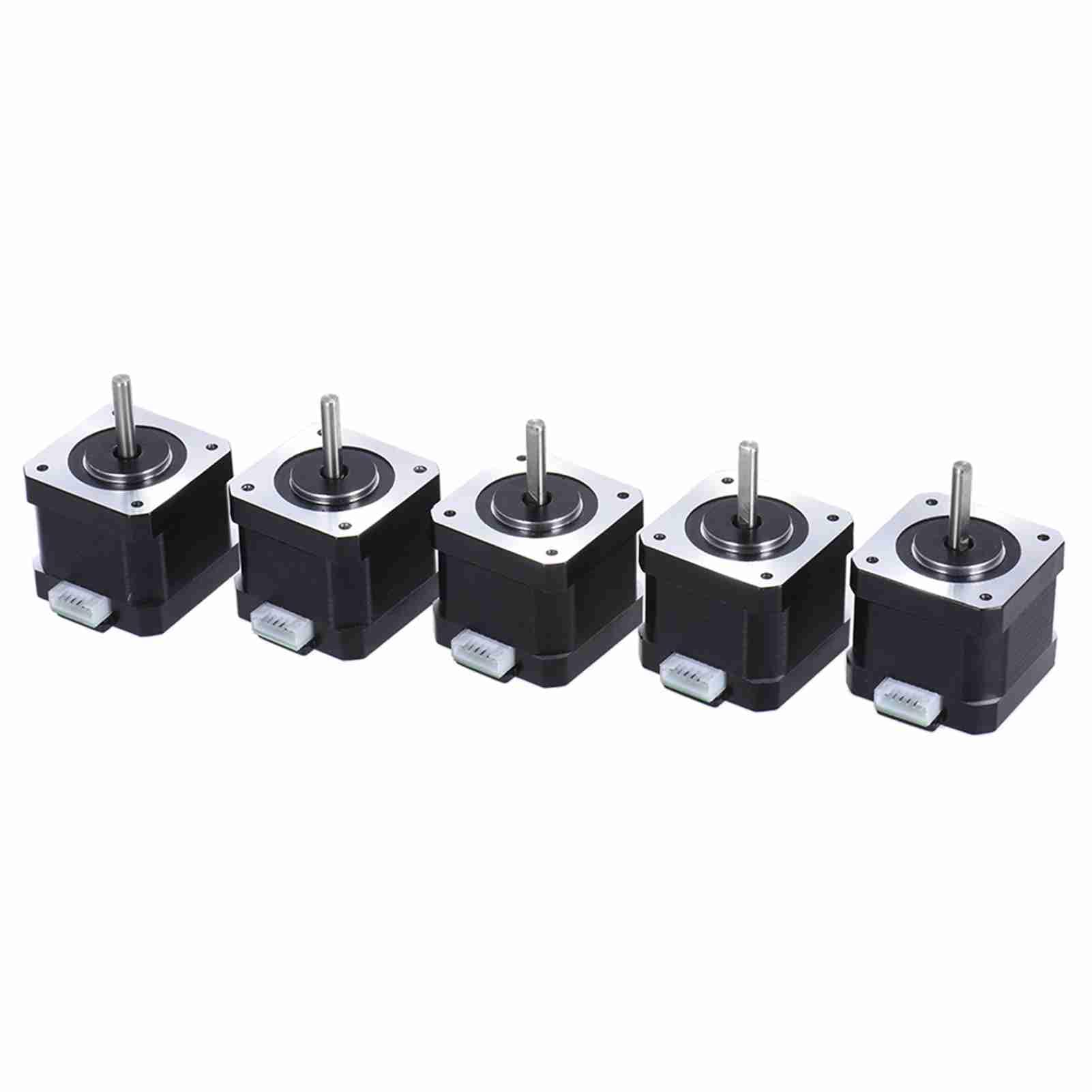 Nema 17 Control de accionamiento del motor paso a paso 2 fases 1,8 grados 0,9 A 0,4 N.M 42 mm con cable Impresora 3D/CNC Reemplazo de accesorios (5 piezas)