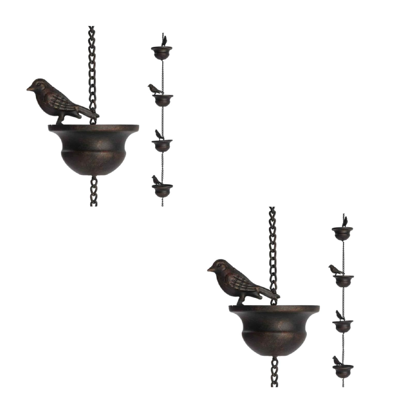 Chaîne de pluie avec oiseaux en métal pour sublimer le drainage de votre toit
