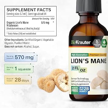 Lion's Mane Tincture 2 Fl. Oz. & Turkey Tail Mushroom Tincture 4 Fl. Oz.