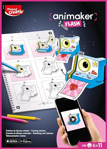 Maped Creativ Animaker Flip/Flash Set including Colouring Book and Pencils + Instructions for Animaker app (Flash Poetic) - Image 2
