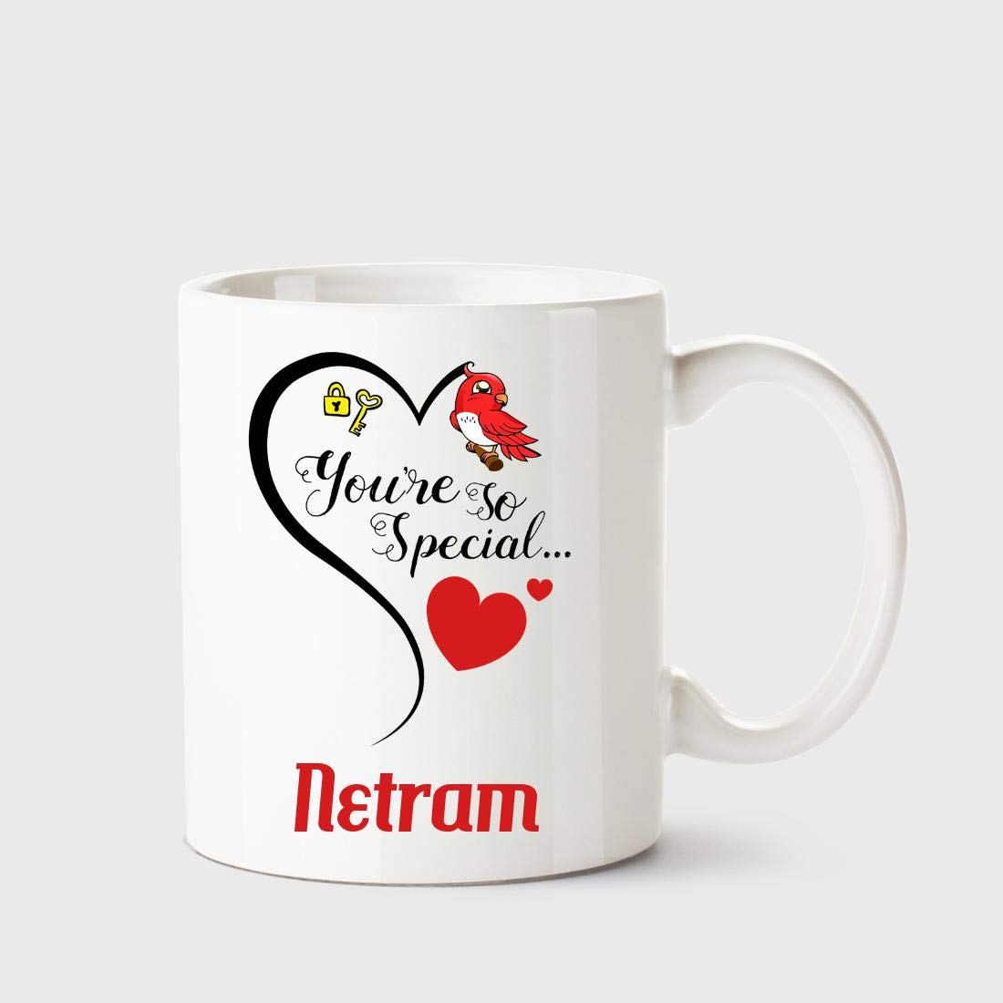 Huppme Chanakya You'Re So Special Netram Coffee Name Ceramic Mug, 350 ml, White