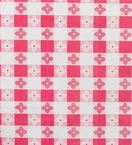 Yourtablecloth Checkered Vinyl Tablecloth with Flannel Backing for Restaurants, Picnics, Bistros, Indoor and Outdoor Dining (Red and White, 52X90 Rectangle/Oblong)