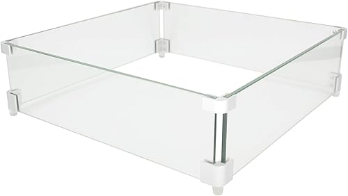 Miniatura 3 de FixtureDisplays Protector de viento para hoguera de 20 x 20 pulgadas, cuadrado de 0.315 in de grosor, protector contra el viento para hogueras 997G