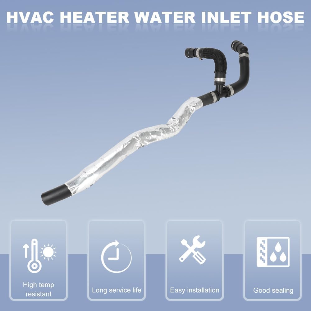 HVAC Heater Water Inlet Hose Line Assembly with Clamps Compatible with Ford Expedition 2018-2021 Lincoln Navigator 2018-2022 3.5L V6 Replacement for JL1Z-18472-B JL1Z18472B