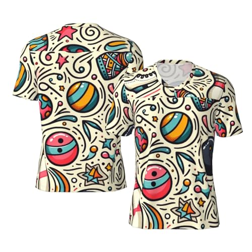 Stylish Athletic Sports Jersey Bowling-Doodles-Bowl Men's Rugby Jersey Small Black