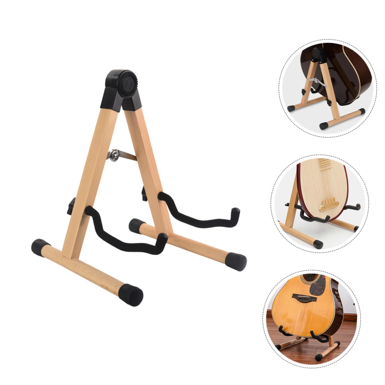 ibasenice Portachiara in Legno Supporto Per Chitarra Pieghevole Stand Per Chitarra Adatto Per Chitarre Acustiche Classiche Ed Elettriche