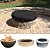 Epkoxlx 32/40/56in Black Fire Pit Cover Round, Waterproof 600D Oxford Fabric for Snow, Rain, Wind and Sun Weather, Easy to Install and Store Outdoor Patio Built In Firepit Cover (40in-black)