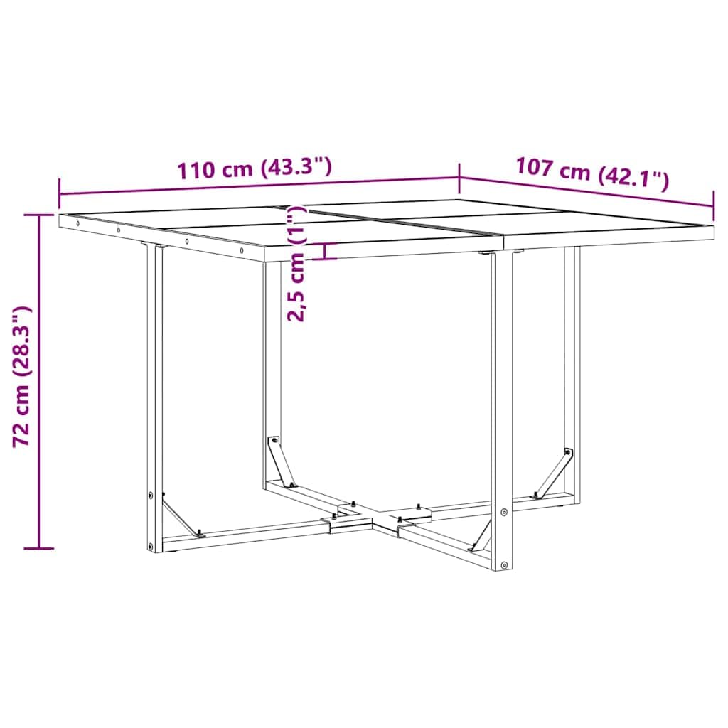 vidaXL Set da Pranzo per Giardino 9 PCS Nero Acciaio, Cene all'aperto, Set Moderni per Patio, mobili da Giardino, Tavolo Esterno, Stile Contemporaneo