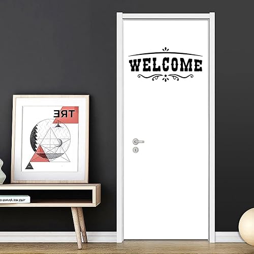 Miniatura 6 de 2 calcomanías de bienvenida para pared y puerta, calcomanías de vinilo para puerta delantera, calcomanías de letras de vinilo para decoración de