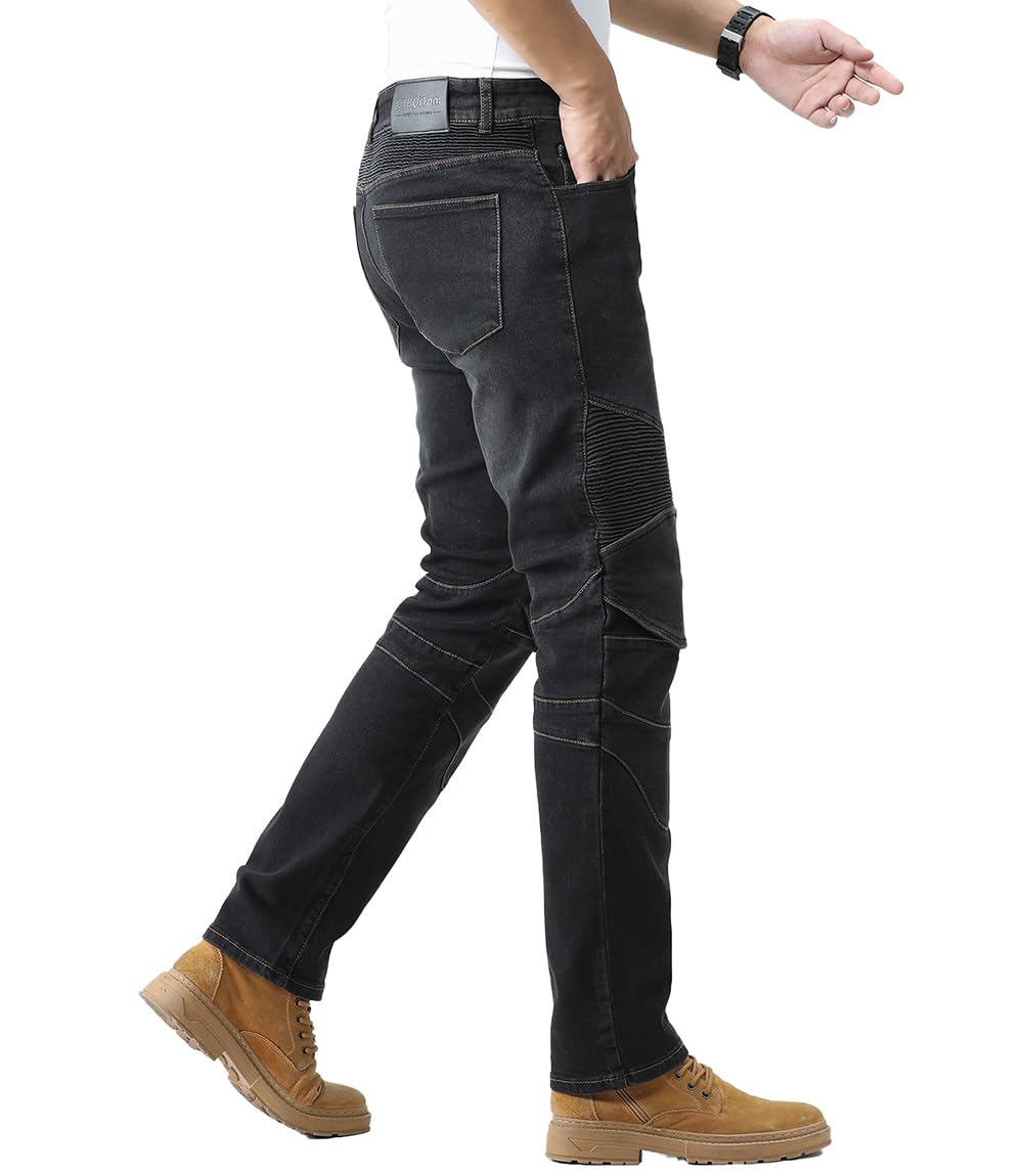 CTBQiTom Motorrad Jeans Herren mit Aramidfaser und CE-Schutz, Elastische Denim für Besser Komfort