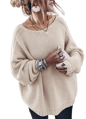 Oversized Sweaters for Women Trendy Chunky Batwing Long Sleeve Ca...