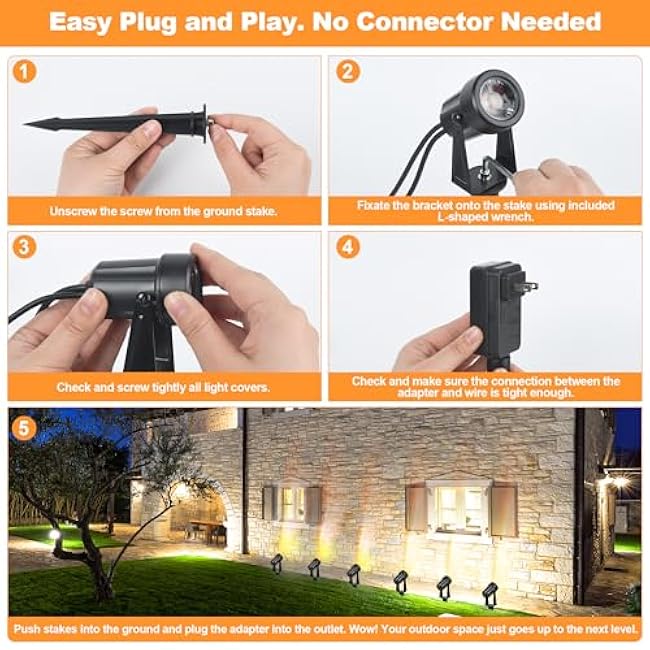 Outdoor Landscape lighting LED Spot light Outside Uplight 18W Warm White 3000K