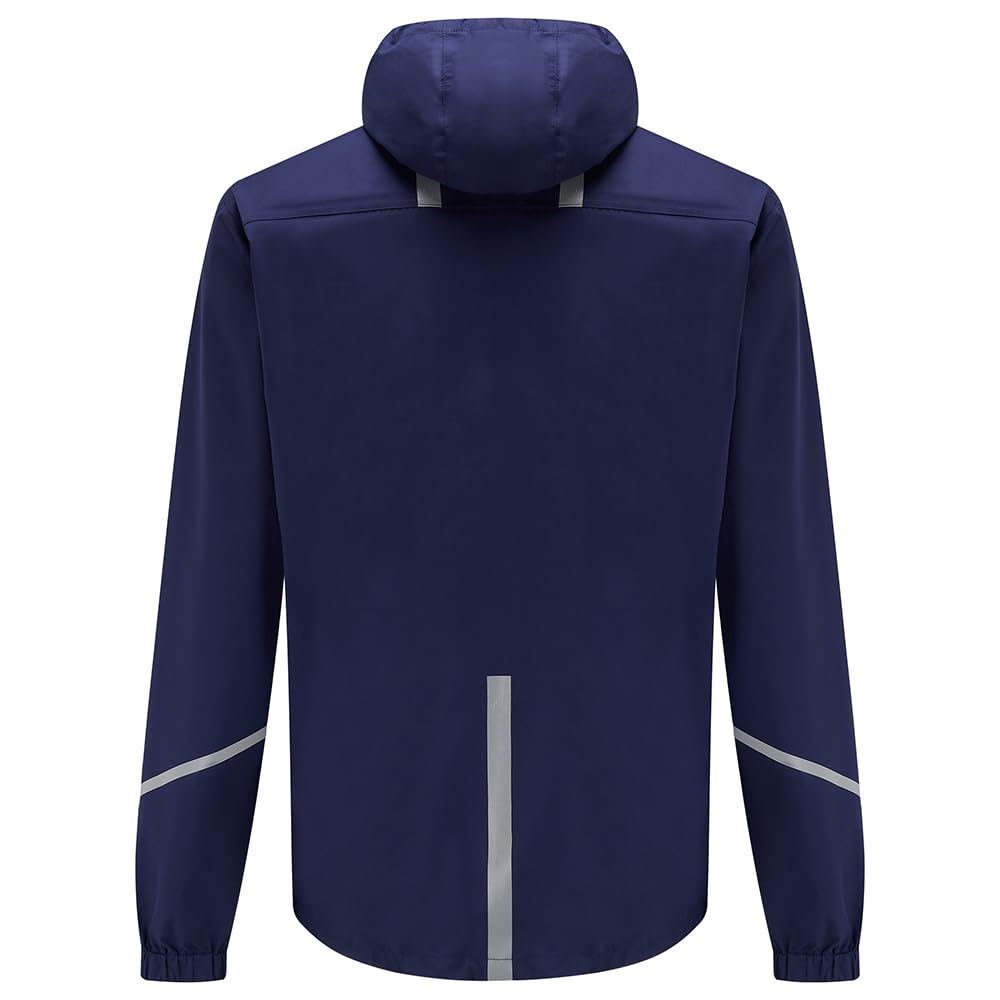 Time To Run Imperméable Veste de Course a Pied pour Homme avec Poches - Légère Coupe-Vent Respirant - Idéal pour l'exercice et Le Jogging - de