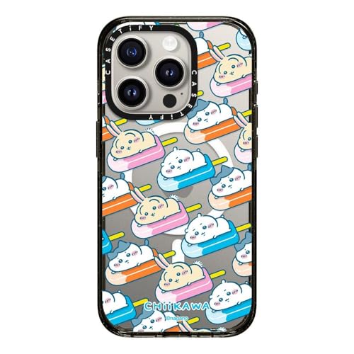 CASETiFY MagSafe �Ή��C���p�N�giPhone 15 Pro �P�[�X [MIL�K�i���� (4x MIL-STD-810G) / 2.5m����̗����������N���A / Chiikawa Co-Lab] - �N���A �u���b�N - Chiikawa 