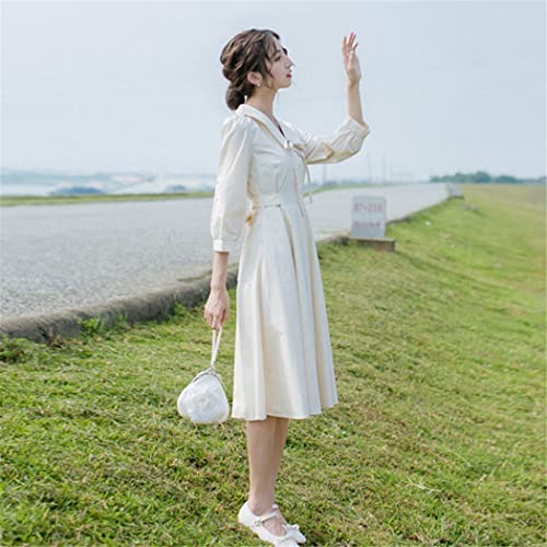 Robe ajustée avec nœud drapé élégant de style rétro - 5