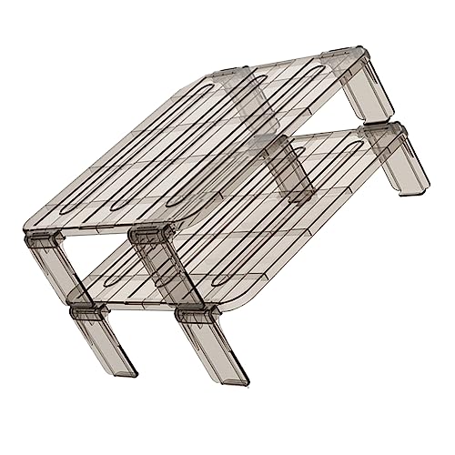 iplusmile 2 piezas Estante Plástico para Nevera Organizador Apilable para Almacenamiento de Alimentos Estantería Cocina Práctica y Fácil de de Unidades
