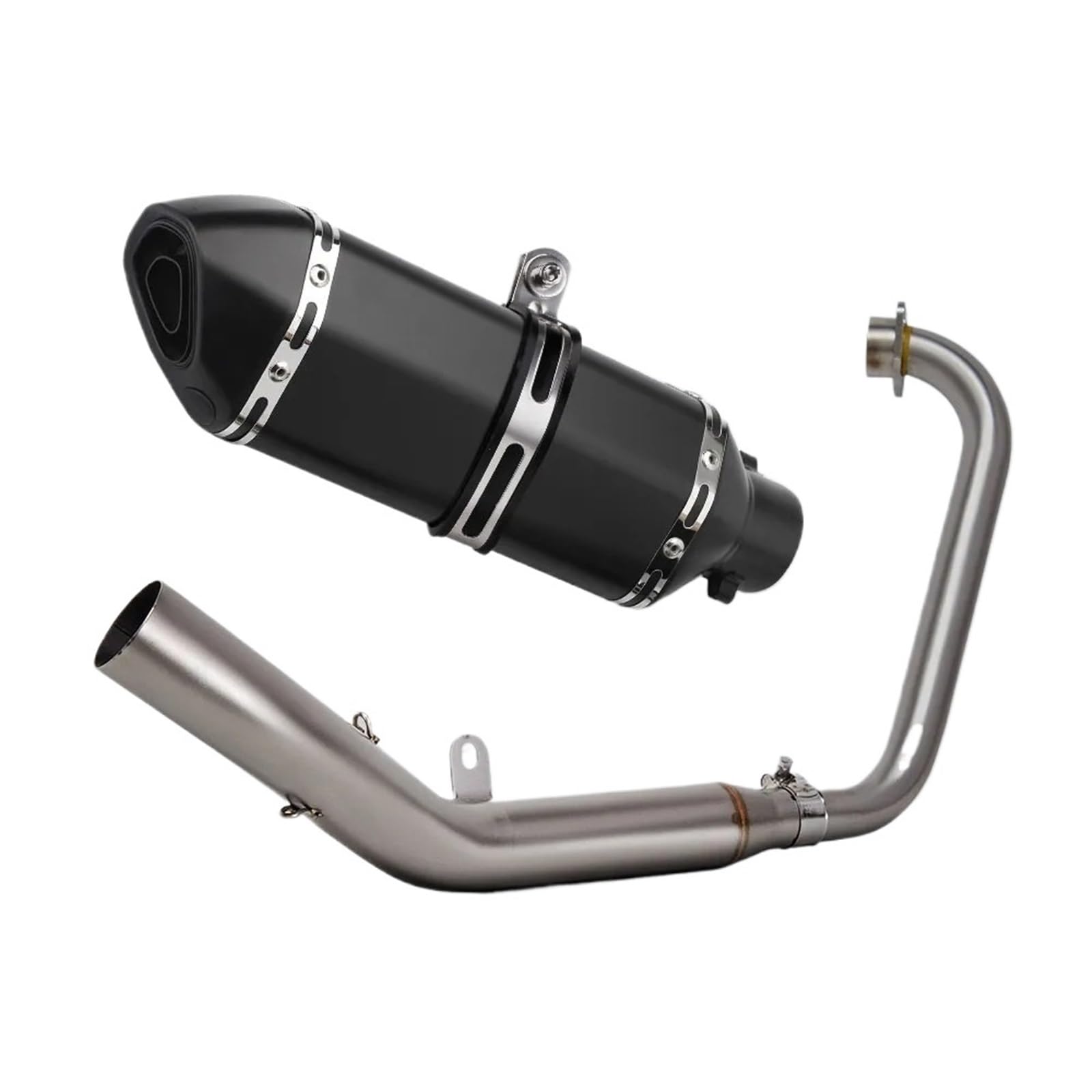 Motorrad-Auspuff Universal Slip on Für Zontes ZT125 ZT 125 U1 G1 Z1 Z2 2021-2025 Volle System Verteiler Verbinden Hexagonal Schalldämpfer Mit DB Killer Motorrad-Auspuff Slip On(D Full BK)