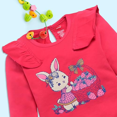 Image of LuvLap Baby Girls 100% Cotton Full Sleeve Top & Pyjama Sets, Pack Of 02