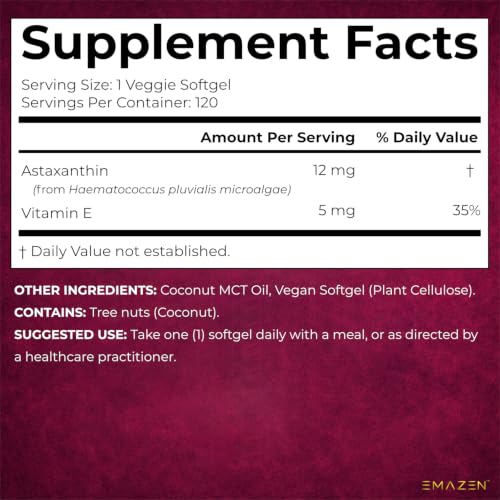 EMAZEN Astaxanthin 12mg with MCT Oil
