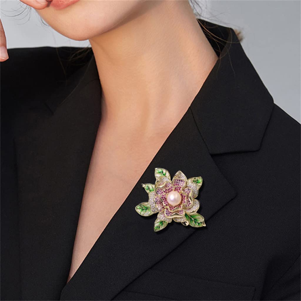 Broches de Solapa de aleación con Forma de peonía de Lujo para Mujer, Ideales para chales, cárdigans y cuellos.