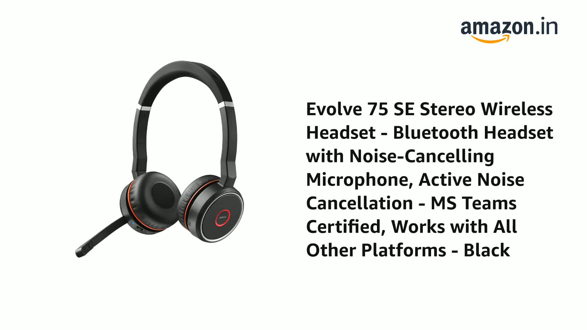 Jabra Evolve 75 SE - MS Stereo Wireless HeadsetMusic Headphones