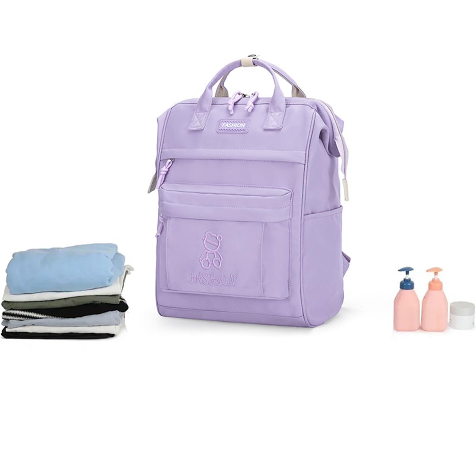 Mochila Escolar Mochila escolar for mujer, for estudiantes de secundaria, estilo japonés, preppy, for universitarios Saliendo(Purple)