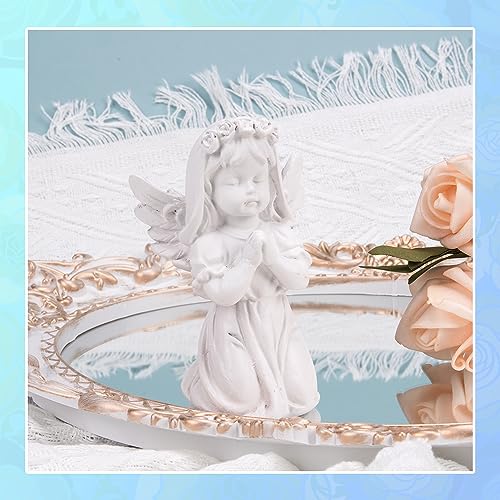 Estatua de ángel de resina blanca 4.3 pulgadas miniatura 3
