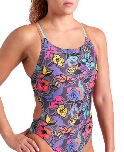 ARENA Women's Performance Vivid Repeat Swim Lace Plus Back One Piece Swimsuit3