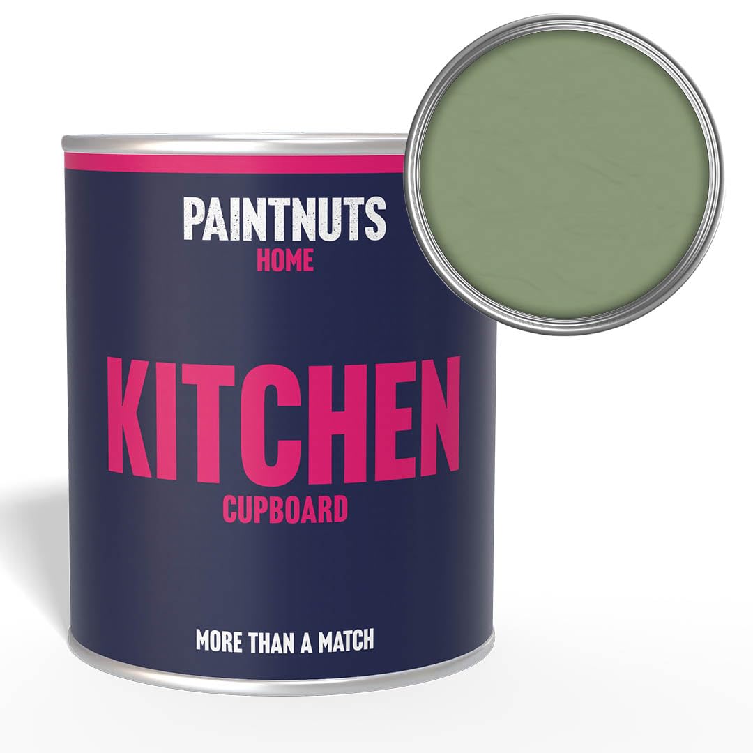 Paintnuts Kitchen Cupboard Wood Laminate Satin PaintPale Green (Ral6021)500Ml from B&Q