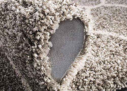 Image of Urban Modern Decor Features 4x6 Feet Modern Soft Shaggy Carpet Thick, Fluffy & 2 inch Pile Shag Rug for Your Kids Room, Bedroom & Livingroom(4x6 feet, Grey & Ivory)