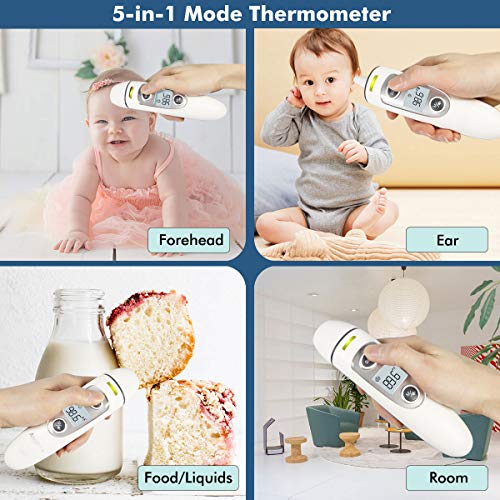 Forehead Ear Thermometer for Adults, Medical Infrared Digital Thermometer for Fever, Baby Kids Child with Fever Alarm 35 Sets Data Storage - Thumbnail 7