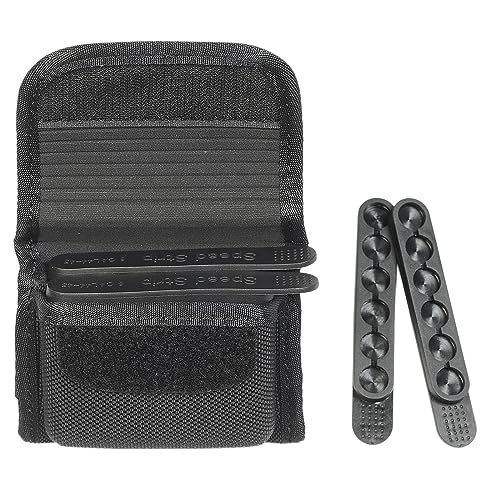 SdTacDuGe Molded Speed Strips Pouch with Pack of 4 Speed Strips Molded Quickstrips Holder Pouch Hook and Loop Structure for Quick Flip Opening Fits .30-30 .410 .44/45 458 Lott 6 Rounds